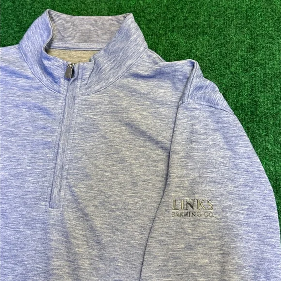 Johnnie-O: Quarter-Zip Golf & Casual Pullover Sweater (Light Blue / Size Medium) - Picture 6 of 8